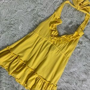 Moda international yellow halter top